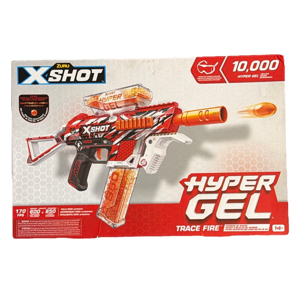 Zuru X-Shot Hyper Gel Trace Fire Blaster 10,000 Gel Pellets New 36621